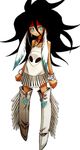 1girl alien blue_eyes indian long_hair lowres native_american patch_tribe rutherford shaman_king 
