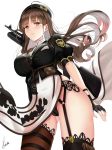  ass_visible_through_thighs assault_rifle bangs black_gloves black_legwear black_panties blush breasts brown_eyes brown_hair cleavage cropped_jacket eyebrows_visible_through_hair fingerless_gloves floating_hair garter_belt garter_straps girls_frontline gloves gluteal_fold gradient_hair grenade_launcher gun highres jacket large_breasts long_hair looking_at_viewer mole mole_under_eye multicolored_hair original panties parted_lips pelvic_curtain pink_hair piukute062 pouch puffy_short_sleeves puffy_sleeves rifle short_sleeves sidelocks signature simple_background stl-a1 thighhighs thighs underwear very_long_hair weapon weapon_on_back white_background wind wind_lift 