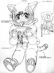  astronaut boots carlo cat_ears catgirl cute female gloves hair helmet japanese_text looking_at_viewer no_background plain_background sketch smile solo space spacesuit text white_background 