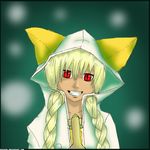  blazblue blonde_hair cat_ears catgirl cathood female grin hair kororaa looking_at_viewer solo taokaka 