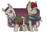  arrow blade blue_eyes brothers brown_hair clothing crossbow daryl_dixon duo equine hair horse lordmesa male mammal merle_dixon my_little_pony plain_background ponification pony quiver ranged_weapon red_hair shirt sibling the_walking_dead unknown_artist vest weapon white_background 