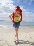  1girl cosplay highres kasumi_(pokemon) kasumi_(pokemon)_(cosplay) nintendo orange_hair photo pokemon 