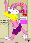  2000 babs_bunny bed butt female lagomorph nipples rabbit tiny_toon_adventures tiny_toons undressing warner_brothers 
