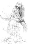  female fluttershy_(mlp) friendship_is_magic greyscale horror horse imminent_death jason_voorhees looking_at_viewer machete male mammal monochrome my_little_pony oh_god_why sketch sunibee sweetsing 