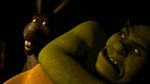  black_background black_eyes brown_eyes dark donkey donkey_(shrek) duo equine eye_contact green_body grey_body male mammal neil_cicierega nightmare_fuel ogre open_mouth plain_background rape_face shrek smile teeth tongue what 