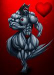  &lt;3 abs b9tribeca biceps big_breasts breasts canine clothed clothing dreadlocks dredlocks fangs female flexing holidays mammal mask muscles muscular_female navel open_mouth skimpy solo teeth valentine&#039;s_day valentine's_day vein wolf 