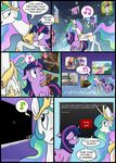  comic copyright crown cutie_mark dialog english_text equine female feral friendship_is_magic gold hair horn horse mammal multi-colored_hair my_little_pony necklace pony princess princess_celestia_(mlp) rarity_(mlp) royalty sophiecabra text twilight_sparkle_(mlp) unicorn winged_unicorn wings youtube 