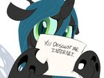  english_text equine female feral friendship_is_magic horse humor looking_at_viewer mammal my_little_pony queen_chrysalis_(mlp) solo sunibee sweetsing text wings 