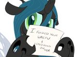  english_text equine female feral friendship_is_magic green_eyes green_hair hair horse mammal my_little_pony pony queen_chrysalis_(mlp) sunibee sweetsing text wings 