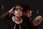  absurdres bandages chinese_commentary commentary_request dual_persona goggles highres male_focus mask multiple_boys narcissus111 naruto_(series) naruto_shippuuden realistic sharingan spoilers tobi translation_request uchiha_obito 