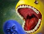  blue_body fear ghost imminent_vore male mouth mouth_shot nightmare_fuel om_nom_nom pac-man pac-man_(series) poopbear realistic saliva spirit teeth tongue uhoh undead vore yellow_body 