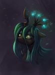  changeling crown discommunicator equine fangs female friendship_is_magic green_eyes green_hair hair horn mammal my_little_pony queen_chrysalis_(mlp) solo winged_unicorn wings 