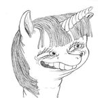  2013 art creative equine eyes female friendship_is_magic hair horn horse humor looking_at_viewer my_little_pony nightmare pony smile solo traditional twilight_sparkle_(mlp) unicorn what what_has_science_done 