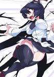  ario black_hair black_legwear breasts filia_(skullgirls) large_breasts legs long_hair open_mouth panties pantyshot red_eyes samson_(skullgirls) shirt skirt skullgirls solo thighhighs underwear white_panties white_shirt 