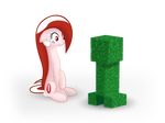  alpha_channel creeper duo equine eye_contact female feral friendship_is_magic hair horse mammal minecraft my_little_pony opera parallaxmlp plain_background pony red_eyes red_hair transparent_background two_tone_hair video_games white_hair 