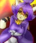  amber_eyes blaze_the_cat cat cosplay destney feline female hair holding_breasts mammal purple_hair sega solo sonic_(series) wig 