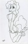  anthro anthrofied bhawk big_breasts black_and_white breasts butt clothing cutie_mark equine female friendship_is_magic hooves horse jumping looking_at_viewer mammal monochrome my_little_pony pinkie_pie_(mlp) plain_background pony shirt shorts solo tongue tongue_out undressing 