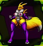  abstract_background angry anthro areola big_areola big_breasts big_hips big_thighs black_sclera blue_eyes breasts canine chest_tuft claws clitoris curvaceous digimon erect_nipples female fluffy fox fur gloves legwear lips mammal mane markings muscles muscular_female navel nipples nude pubes puffy_nipples pussy renamon thecon thick_thighs tuft voluptuous wide_hips 