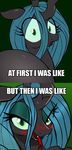  changeling female feral friendship_is_magic looking_at_viewer my_little_pony open_mouth queen_chrysalis_(mlp) rape_face seductive solo suprised surprise zev 