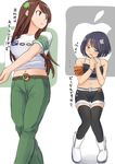  2girls android_(os) anthropomorphic apple_inc. blush breast_envy google joke multiple_girls personification translation_request 