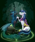  butt female friendship_is_magic green_eyes hypnotized male my_little_pony queen_chrysalis_(mlp) saliva shining_armor_(mlp) 