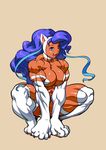  abs animal_ears animal_tail biceps big_breasts blue_eyes breasts capcom cat_ears cat_eyes cat_tail catgirl darkstalkers felicia felicia_(darkstalkers) female muscles muscular_female open_mouth paws pokkuti pose slit_pupils solo video_games 