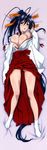  absurdly_long_hair absurdres breasts cleavage dakimakura detached_sleeves full_body hakama high_school_dxd highres himejima_akeno huge_filesize japanese_clothes kimono large_breasts long_hair long_image miko official_art pussy_juice red_hakama scan solo stick_poster tabi tall_image very_long_hair 