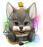  canine cute fur game_pad gaming grey_fur grey_hair hair headphones mammal nes silverfox5213 solo wolf 