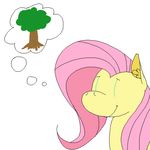  angel_(mlp) animated dialog equine female feral fluttershy_(mlp) friendship_is_magic lagomorph mammal my_little_pony open_mouth overarrow pegasus rabbit rainbow_dash_(mlp) speech_bubbles teeth text thinking tongue tree wings 
