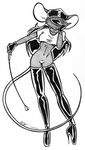  female gloves hair hat long_hair mammal monochrome mouse polecat_(artist) pussy riding_crop rodent thigh_boots 