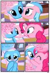  blue_body blue_eyes blue_hair blush comic dialog english_text equine female feral friendship_is_magic hair hi_res horse lotus_(mlp) mammal my_little_pony pink_body pink_hair pinkie_pie_(mlp) pony pyruvate text 
