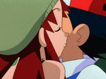  2boys 2girls animated animated_gif cheek_kiss fleura_(pokemon) kasumi_(pokemon) kenji_(pokemon) kiss lowres multiple_boys multiple_girls nintendo pokemon satoshi_(pokemon) togepi 