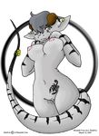  anthro arachnid arthropod bell bells breasts cat denfox feline female horms horn looking_at_viewer mammal nipples pussy scorpion solo tattoo tongue 