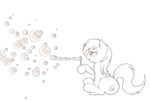  black_and_white bubble bubbles cutie_mark derpy_hooves_(mlp) equine female feral friendship_is_magic horse joey-darkmeat mammal monochrome my_little_pony plain_background pony sitting solo white_background 