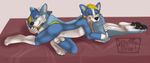  anthro balls bedroom blue_husky bone canine claws commison cuddling digitigrade dog duo flaccid gao gay hindpaw hug husky huskys male mammal mature naught nom nude pawpads paws penis sheath soles tailhug taintedstar toes wachhund 