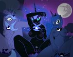  anthro anthrofied anus areola big_breasts blue_eyes breasts chubby cutie_mark devanstar equine erect_nipples female friendship_is_magic group hair half-closed_eyes horn horse long_hair looking_at_viewer mammal moon multi-colored_hair my_little_pony navel nightmare_moon_(mlp) nipples pony princess_luna_(mlp) pubes pussy signature slit_pupils spread_legs spreading square_crossover unicorn winged_unicorn wings 