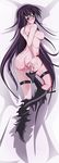  1girl arched_back ass back bangs bare_shoulders black_legwear black_panties blush body_blush boots breasts dakimakura female fingering full-face_blush full_body hair_between_eyes hand_on_ass hands head_tilt high_school_dxd knee_boots legs long_hair long_image long_legs looking_at_viewer looking_back lying masturbation nipples nude on_side panties purple_eyes purple_hair reinare shiny shiny_hair shiny_skin sideboob smile solo tall_image thigh_strap thong underwear untied very_long_hair zaizaiwangwang 