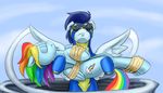  equine eyewear female feral friendship_is_magic goggles horse like_a_boss male mammal my_little_pony pegasus pluckyninja pony rainbow_dash_(mlp) soarin_(mlp) timber_(artist) wings wonderbolts_(mlp) 