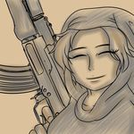  ak-47 assault_rifle female gun hood kaigun_bakuryou kumoi_ichirin military rifle smile touhou weapon 