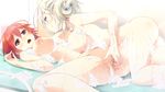  antenna_hair ass blonde_hair blush breasts censored fingering game_cg hair_ornament hairclip katakura_mirai large_breasts lying mosaic_censoring multiple_girls nipples nude on_back open_mouth pussy pussy_juice red_eyes red_hair seisai_no_resonance short_hair smile soap_bubbles soapy spread_legs takatou_kanae tel-o yellow_eyes yuri 