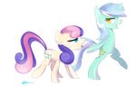  absurd_res affanita alpha_channel amber_eyes blue_eyes bonbon_(mlp) cutie_mark duo equine female feral friendship_is_magic hair hi_res horn horse lyra_(mlp) lyra_heartstrings_(mlp) mammal my_little_pony plain_background pony transparent_background two_tone_hair unicorn walking 