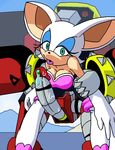  anthro bat big_breasts blue_eyes breasts cleavage clothed clothing dboy e-123_omega erection female huge_breasts machine male mammal mechanical penis robot rouge_the_bat sega smile sonic_(series) 