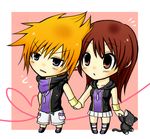  1boy 1girl cosplay couple misaki_shiki sakuraba_neku skirt subarashiki_kono_sekai 