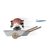  animal_ears braid cat_ears kaenbyou_rin red_eyes red_hair solo touhou twin_braids wheelbarrow yuuhi_homare 