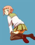  back bad_id bad_pixiv_id blush green_eyes kim_diehl pink_hair school_uniform serafuku short_hair skirt solo soul_eater suzu_(meabeasheep) thighhighs 