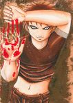  blood gaara male_focus naruto naruto_(series) red_hair sand solo 