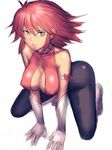  all_fours breasts cleavage covered_nipples cutie_honey cutie_honey_(character) fumio_(rsqkr) gloves kisaragi_honey large_breasts magical_girl red_eyes red_hair solo 