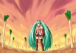  aqua_hair bad_id bad_pixiv_id fate/stay_night fate_(series) field_of_blades hatsune_miku inusurvivor long_hair parody solo spring_onion thighhighs twintails unlimited_blade_works very_long_hair vocaloid 