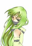  black_eyes c.c. code_geass face_mask green_hair hochikisu long_hair mask solo very_long_hair 