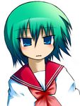  bad_id bad_pixiv_id blue_eyes green_hair iwasaki_minami kurosiochaya lucky_star pink_neckwear ryouou_school_uniform school_uniform serafuku short_hair solo 